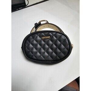 Steve Madden Black Faux Leather Belt Bag Fanny Pack Belt Purse